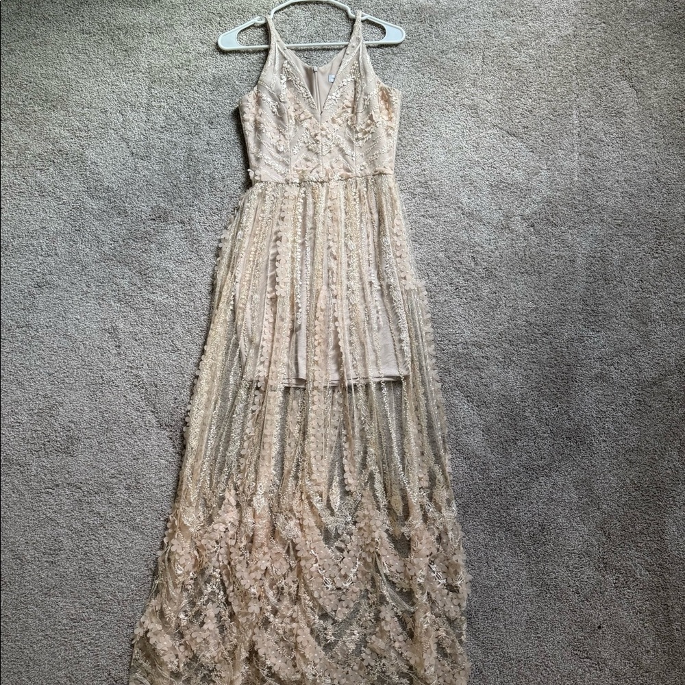 Dress the Population Formal champagne maxi dress